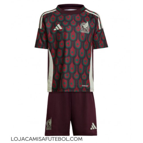 Camisa de Futebol México Equipamento Principal Infantil Copa America 2024 Manga Curta (+ Calças curtas)